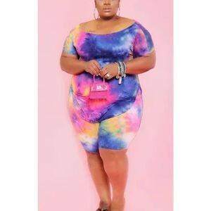Plus Size- 2 PC Tie Dye Short Set 3XL